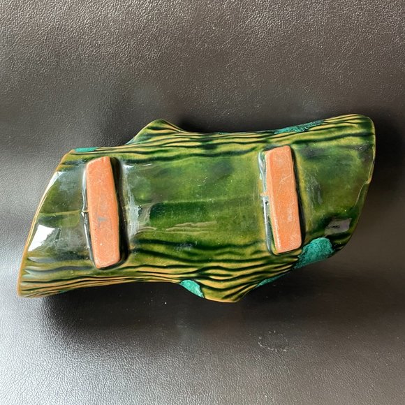 Beautiful ugly vintage 60s ceramic glazed log planter - Great gift - Picture 4 of 8